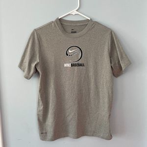 Nike Baseball Youth Large Dri-fit Gray T-shirt